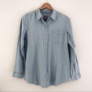 J. Jill Chambray Denim Long Sleeve Button Down